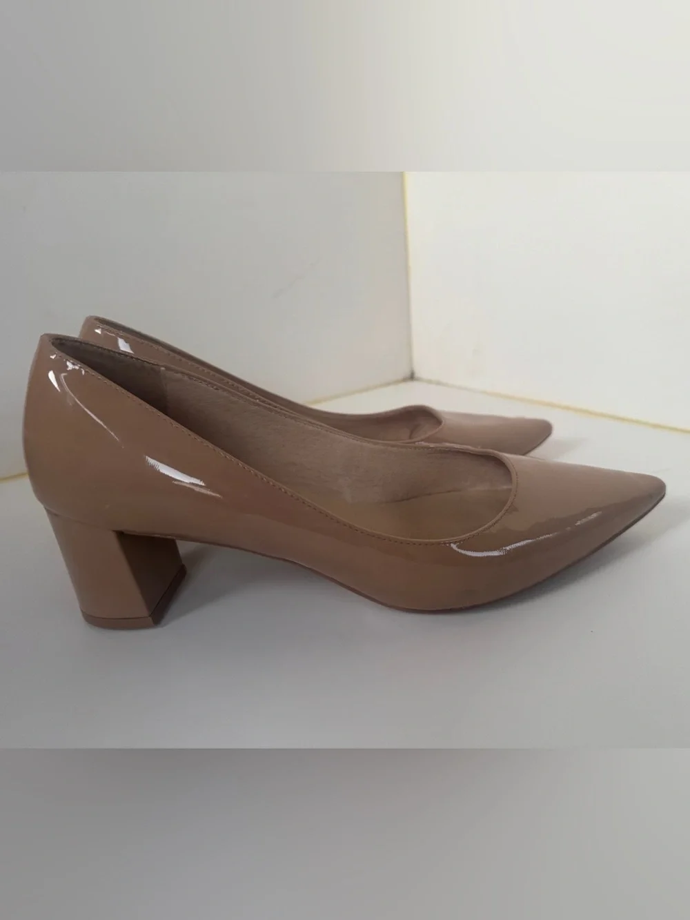 KATE SPADE ♠️ Pointed Toe Heel Pumps • Nude Patent Leather • Womens 10